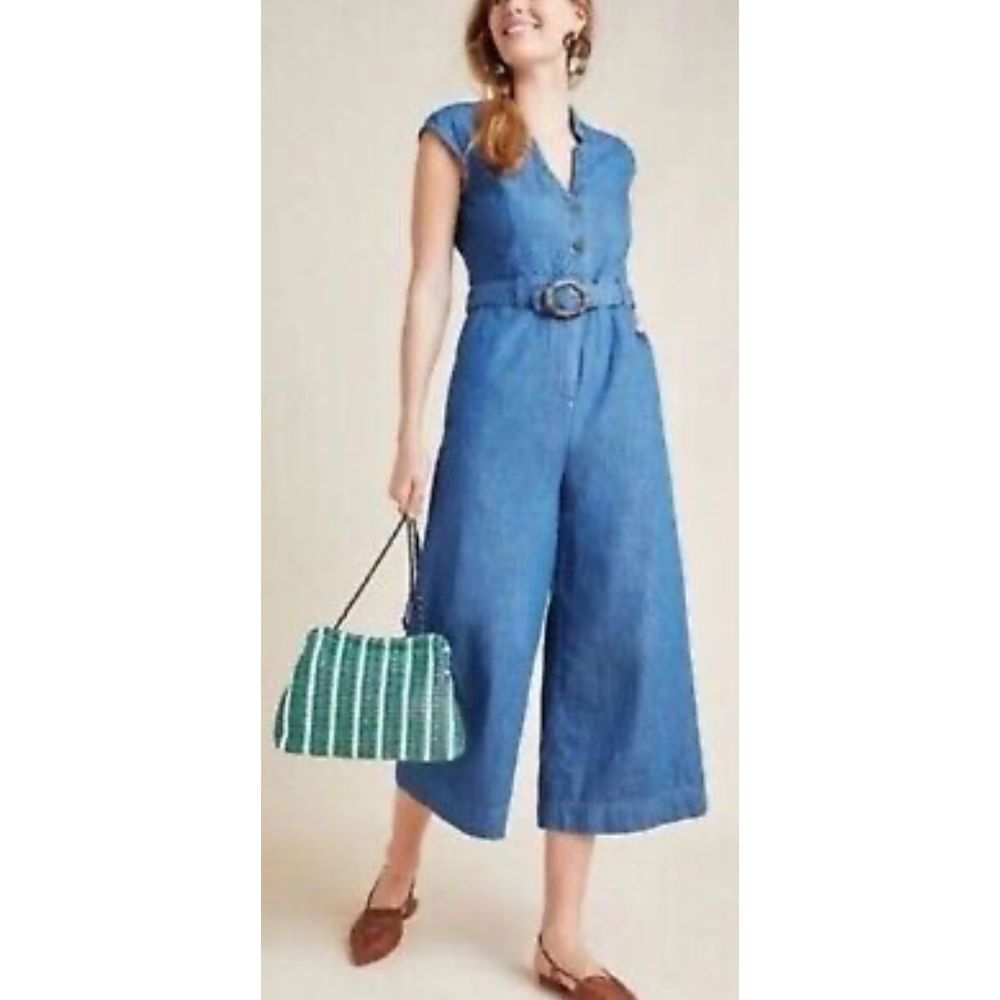 Anthropologie Pilcro 'jinxed' denim jumpsuit women's size 4 excellent